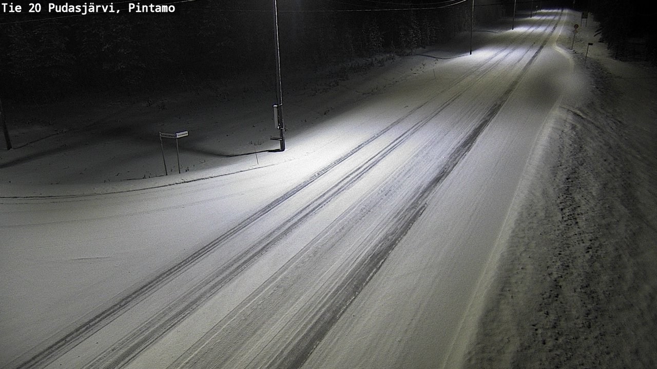 Weather Camera Image Road 20 Pudasjärvi, Pintamo, Pudasjärvi, Pohjois-Pohjanmaa