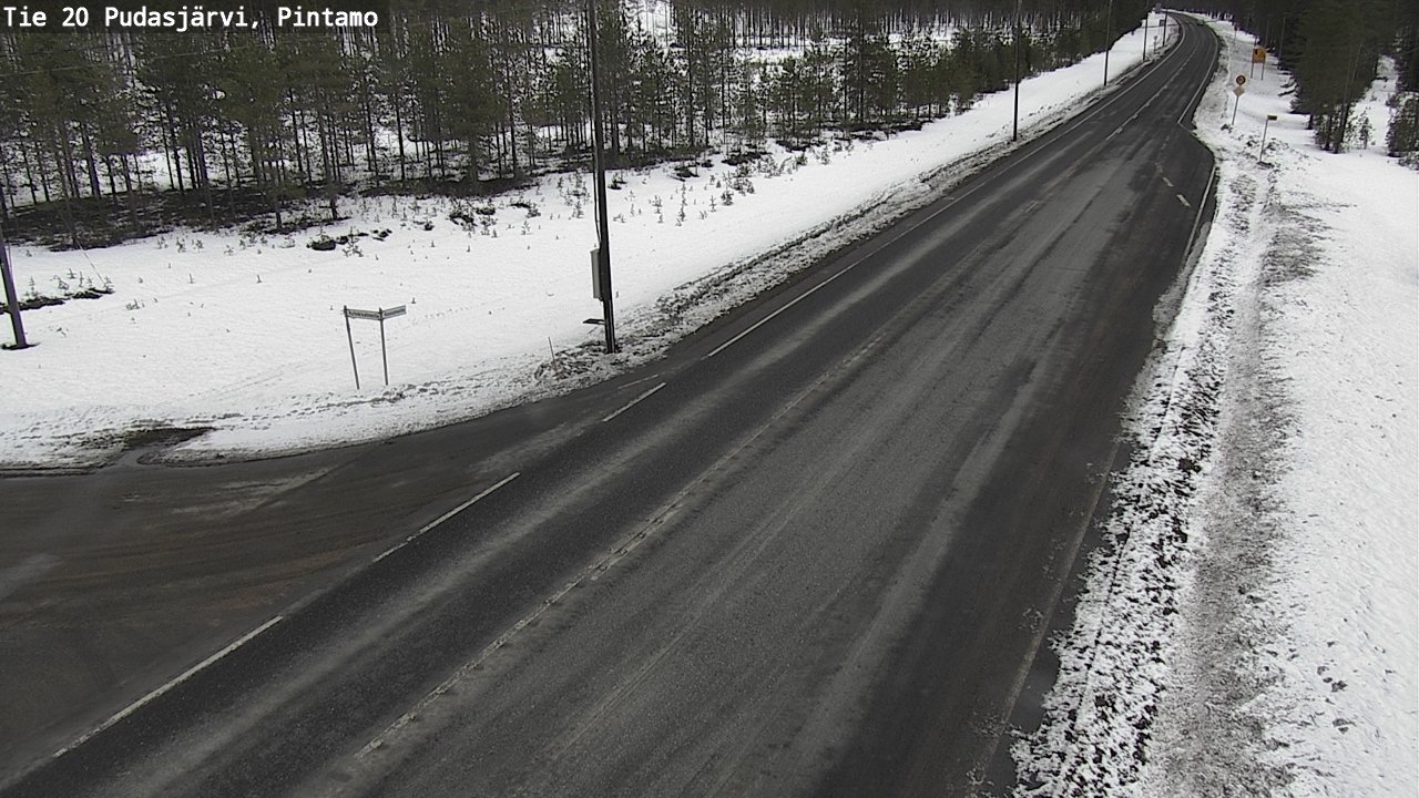 Weather Camera Image Väg 20 Pudasjärvi, Pintamo, Pudasjärvi, Pohjois-Pohjanmaa