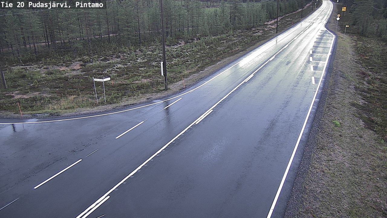 Weather Camera Image Road 20 Pudasjärvi, Pintamo, Pudasjärvi, Pohjois-Pohjanmaa