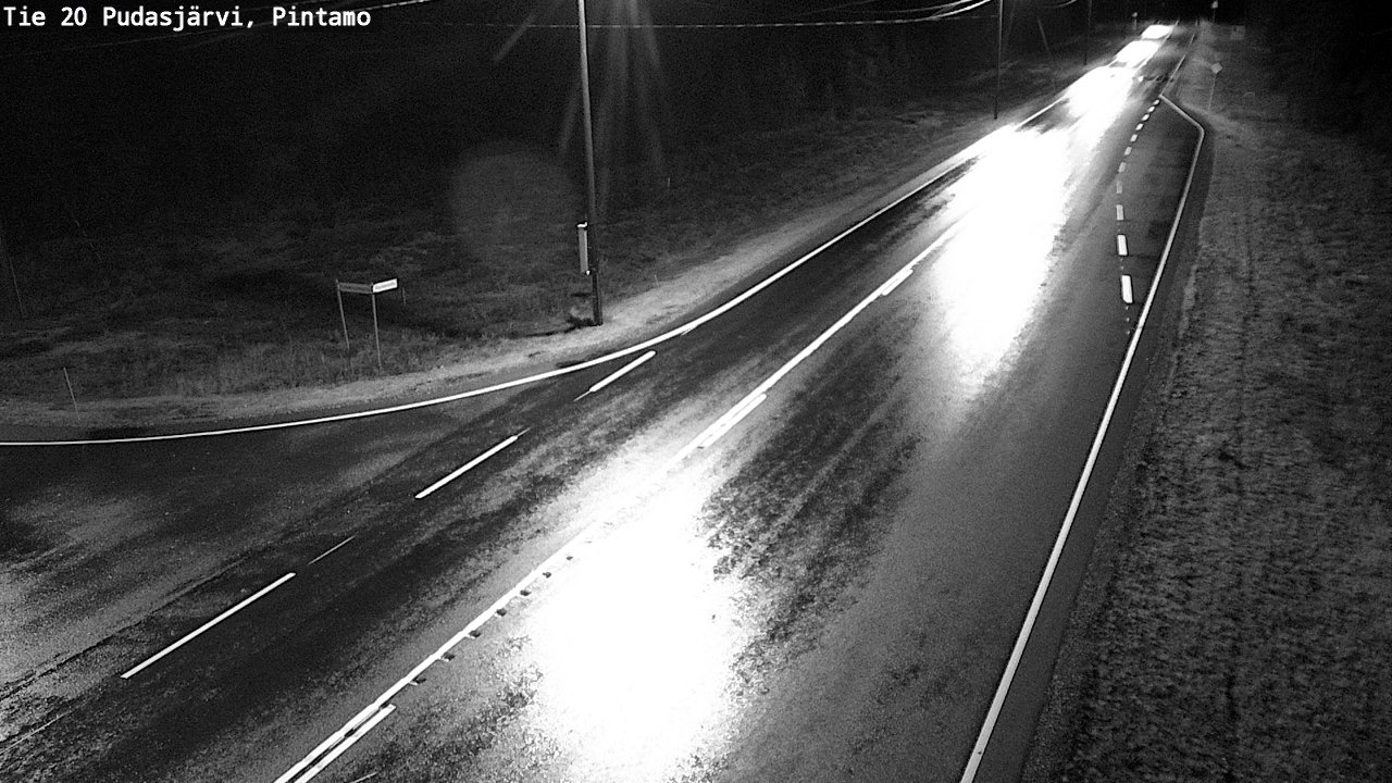 Weather Camera Image Road 20 Pudasjärvi, Pintamo, Pudasjärvi, Pohjois-Pohjanmaa