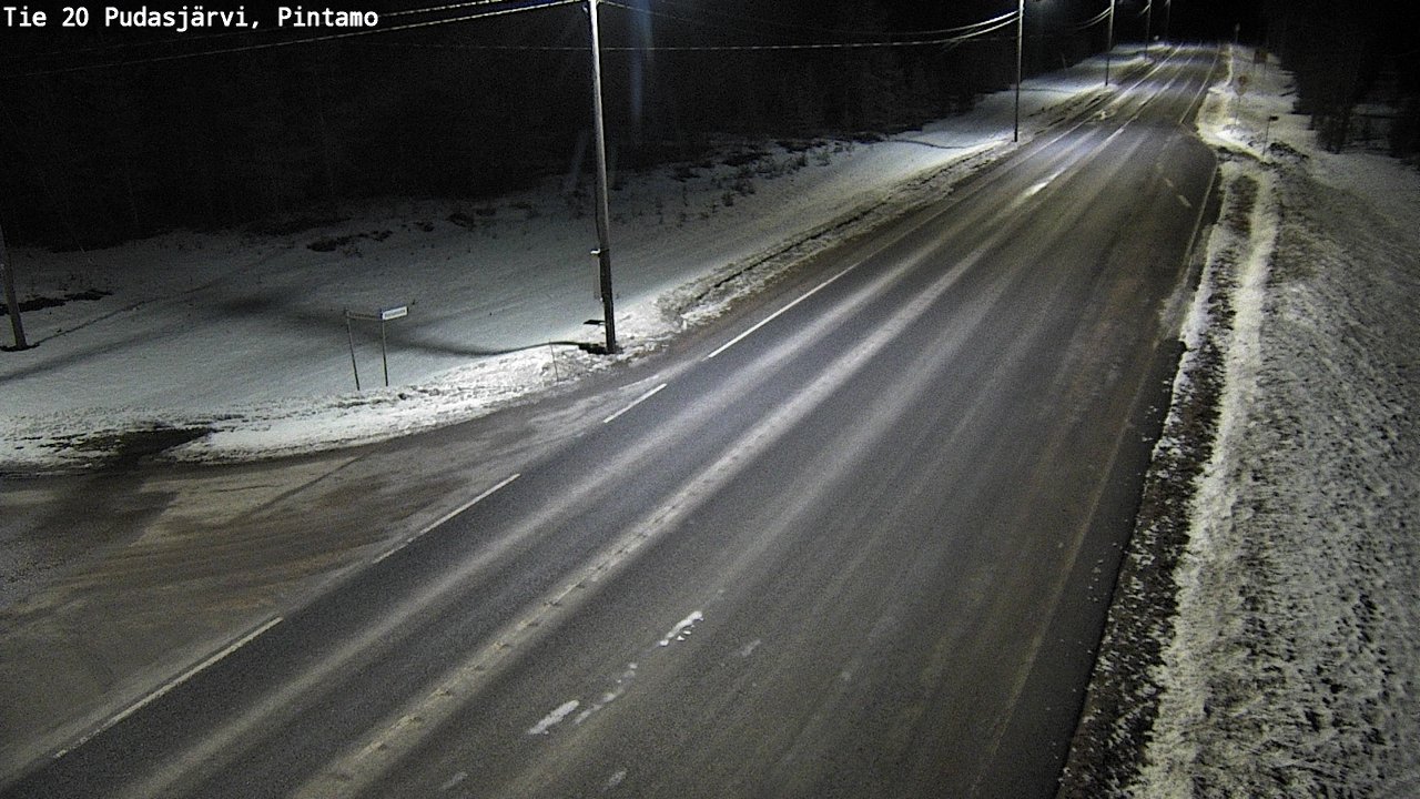 Weather Camera Image Road 20 Pudasjärvi, Pintamo, Pudasjärvi, Pohjois-Pohjanmaa