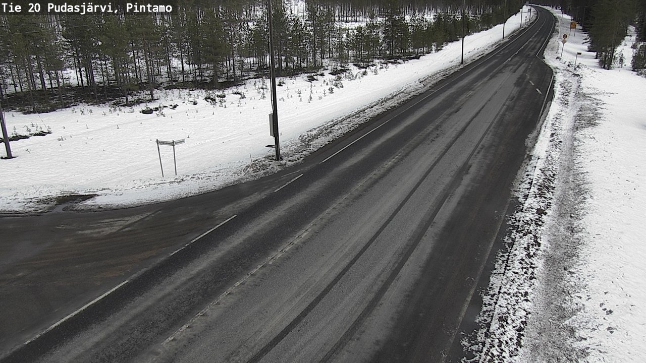 Weather Camera Image Väg 20 Pudasjärvi, Pintamo, Pudasjärvi, Pohjois-Pohjanmaa