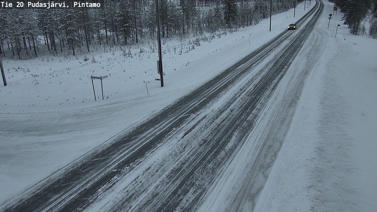 Weather Camera Image Road 20 Pudasjärvi, Pintamo, Pudasjärvi, Pohjois-Pohjanmaa