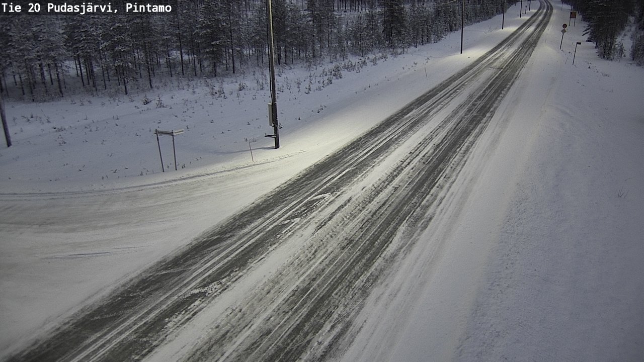 Weather Camera Image Road 20 Pudasjärvi, Pintamo, Pudasjärvi, Pohjois-Pohjanmaa