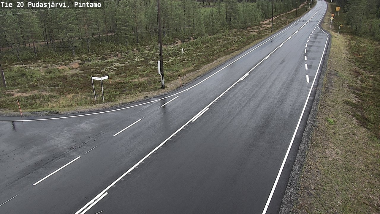 Weather Camera Image Road 20 Pudasjärvi, Pintamo, Pudasjärvi, Pohjois-Pohjanmaa