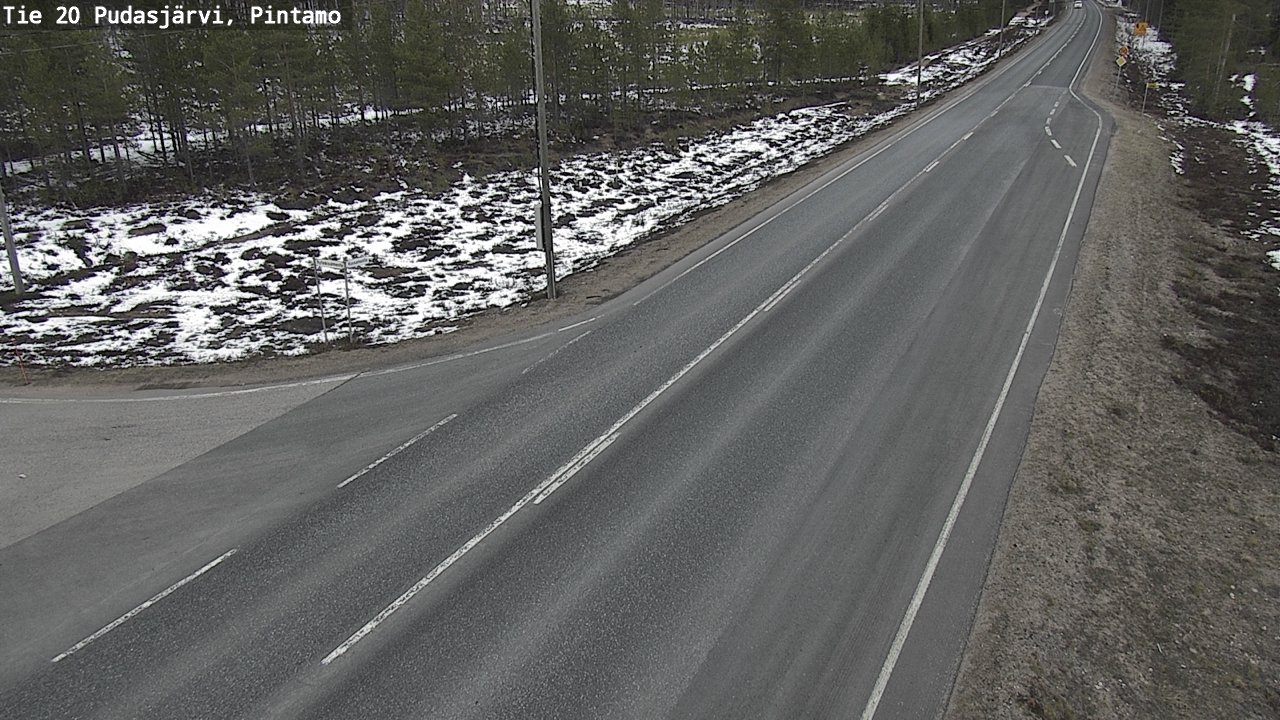 Weather Camera Image Väg 20 Pudasjärvi, Pintamo, Pudasjärvi, Pohjois-Pohjanmaa