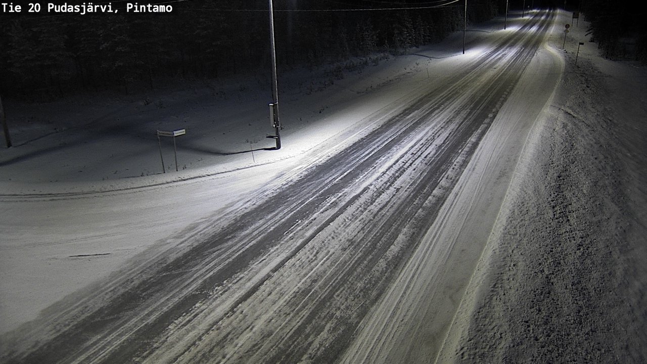 Weather Camera Image Road 20 Pudasjärvi, Pintamo, Pudasjärvi, Pohjois-Pohjanmaa