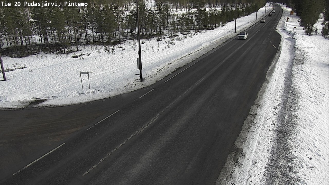 Weather Camera Image Väg 20 Pudasjärvi, Pintamo, Pudasjärvi, Pohjois-Pohjanmaa