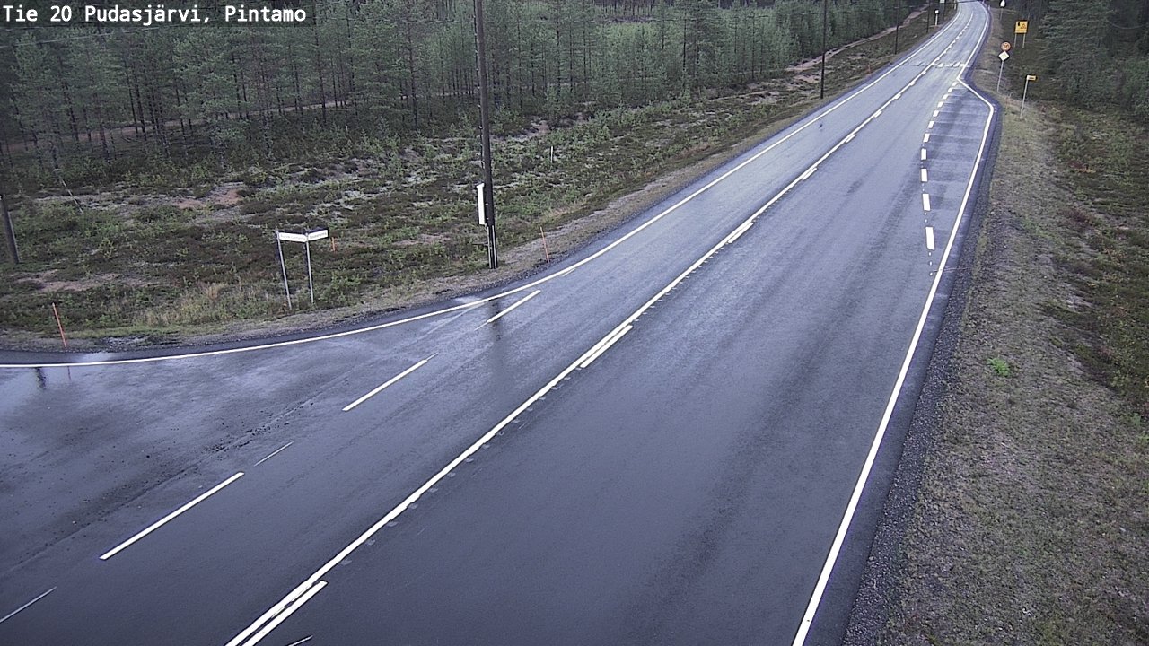 Weather Camera Image Road 20 Pudasjärvi, Pintamo, Pudasjärvi, Pohjois-Pohjanmaa