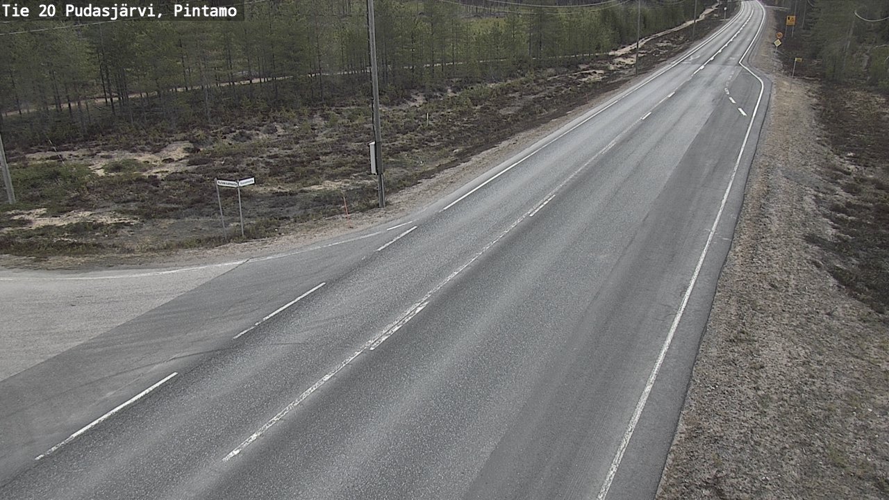 Weather Camera Image Väg 20 Pudasjärvi, Pintamo, Pudasjärvi, Pohjois-Pohjanmaa