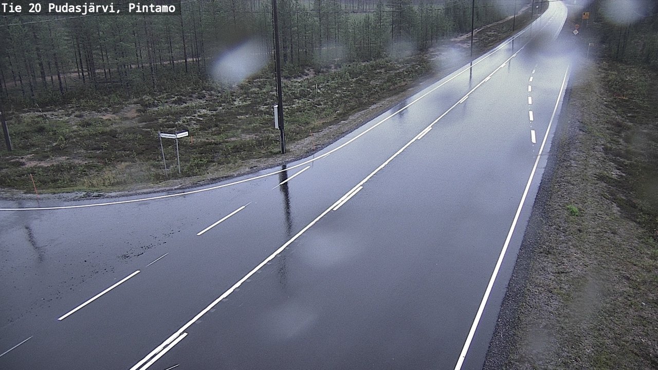 Weather Camera Image Road 20 Pudasjärvi, Pintamo, Pudasjärvi, Pohjois-Pohjanmaa