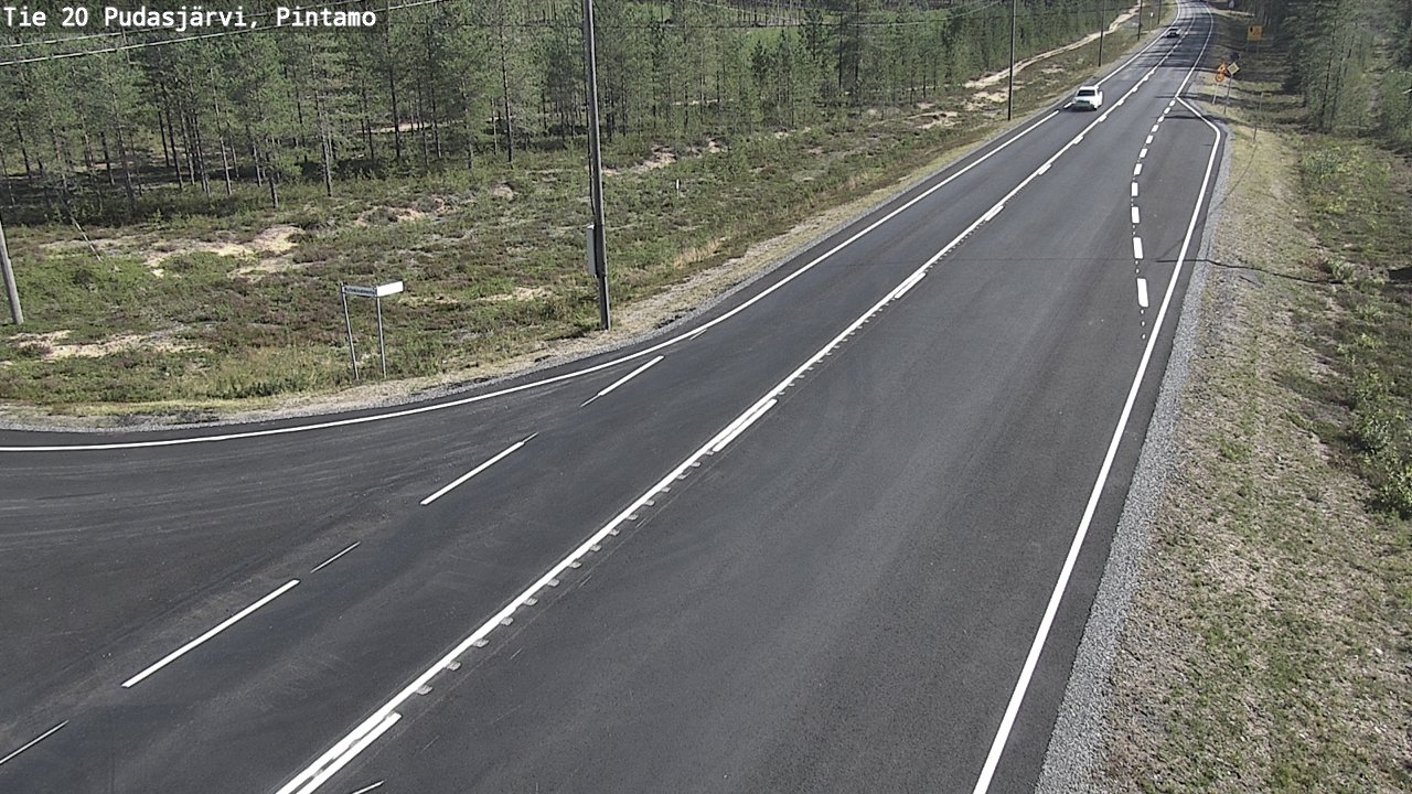 Weather Camera Image Road 20 Pudasjärvi, Pintamo, Pudasjärvi, Pohjois-Pohjanmaa