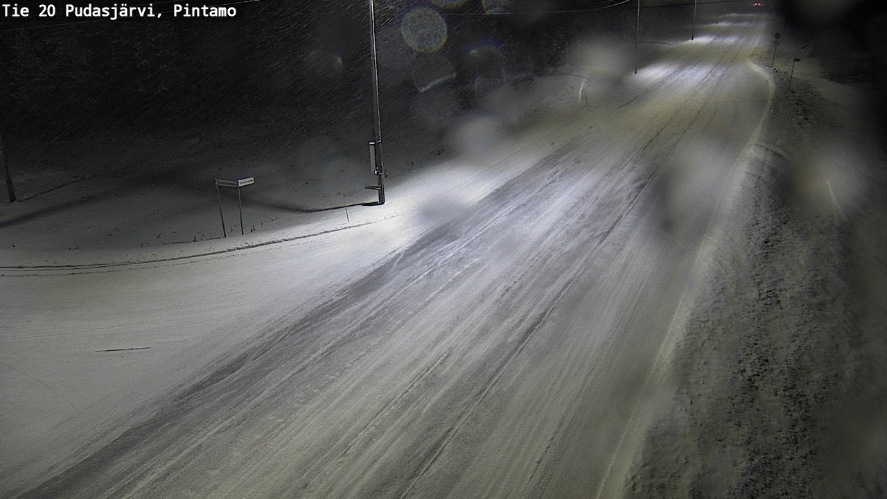 Weather Camera Image Road 20 Pudasjärvi, Pintamo, Pudasjärvi, Pohjois-Pohjanmaa
