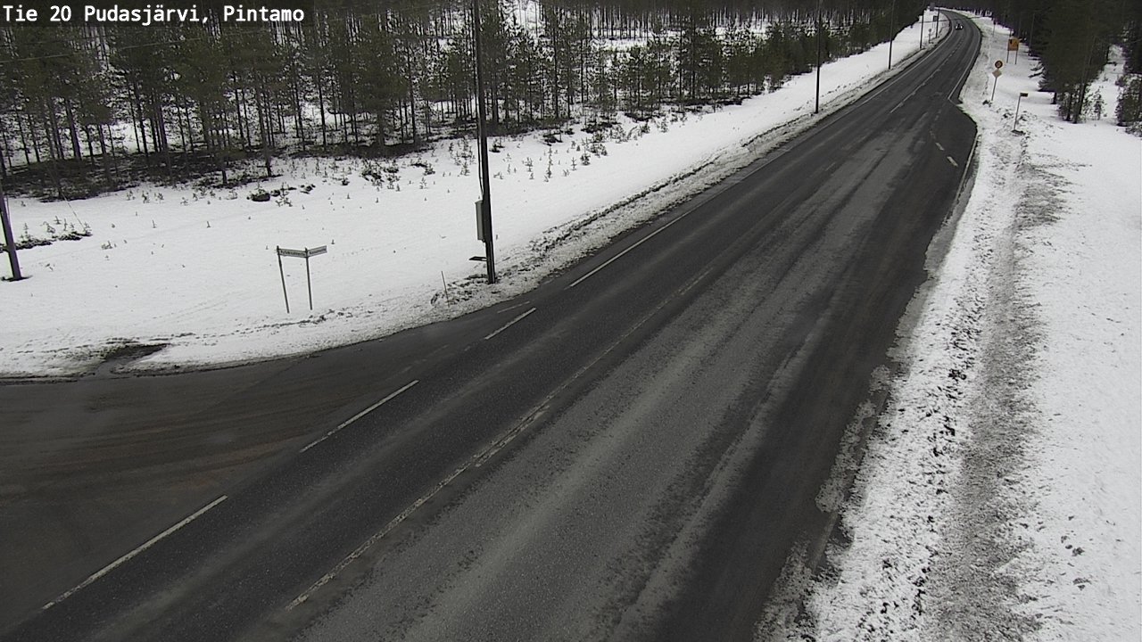 Weather Camera Image Väg 20 Pudasjärvi, Pintamo, Pudasjärvi, Pohjois-Pohjanmaa