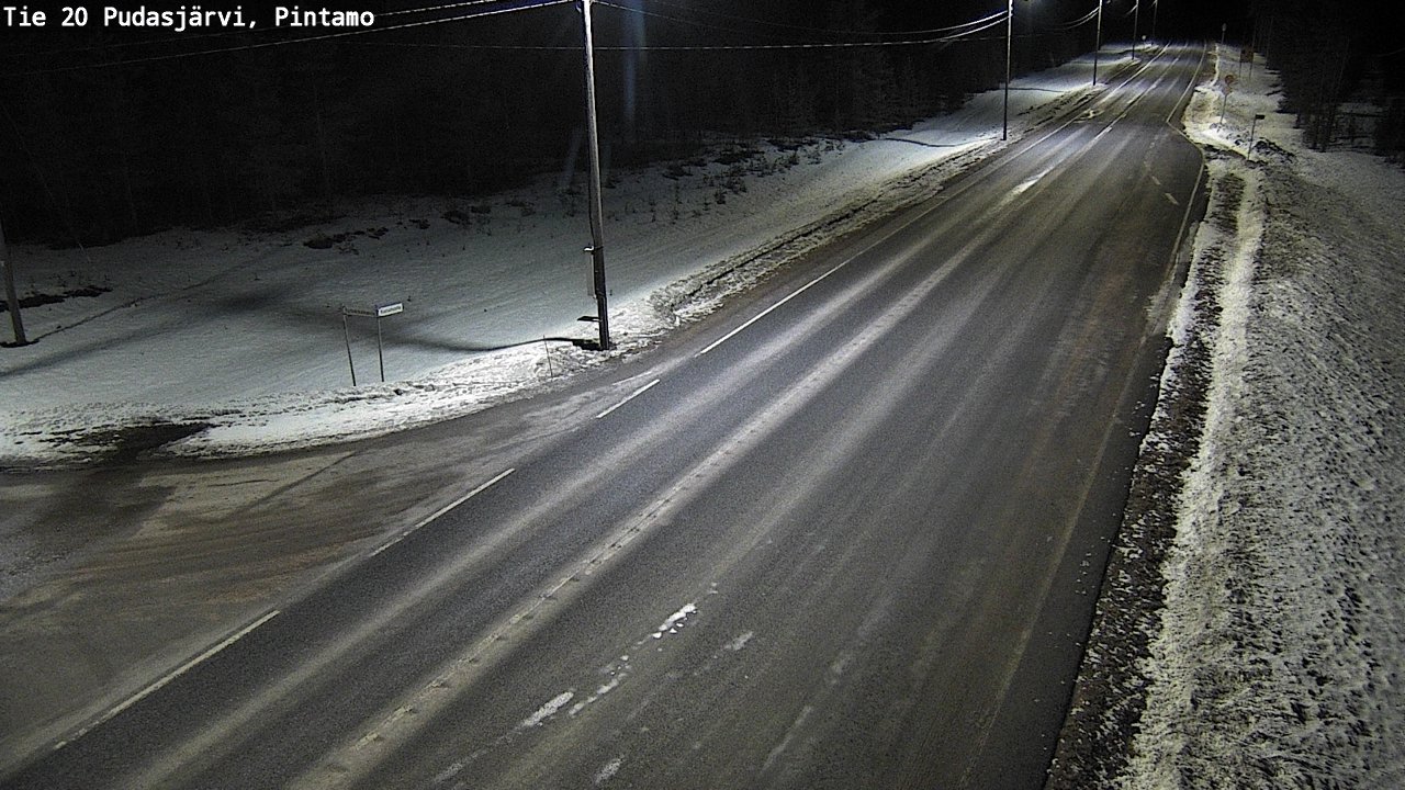 Weather Camera Image Road 20 Pudasjärvi, Pintamo, Pudasjärvi, Pohjois-Pohjanmaa