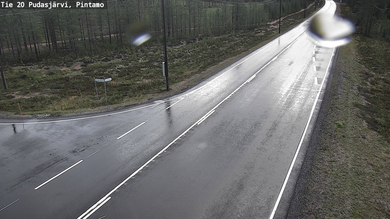 Weather Camera Image Road 20 Pudasjärvi, Pintamo, Pudasjärvi, Pohjois-Pohjanmaa
