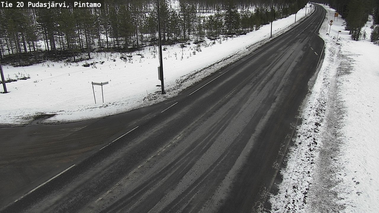 Weather Camera Image Väg 20 Pudasjärvi, Pintamo, Pudasjärvi, Pohjois-Pohjanmaa