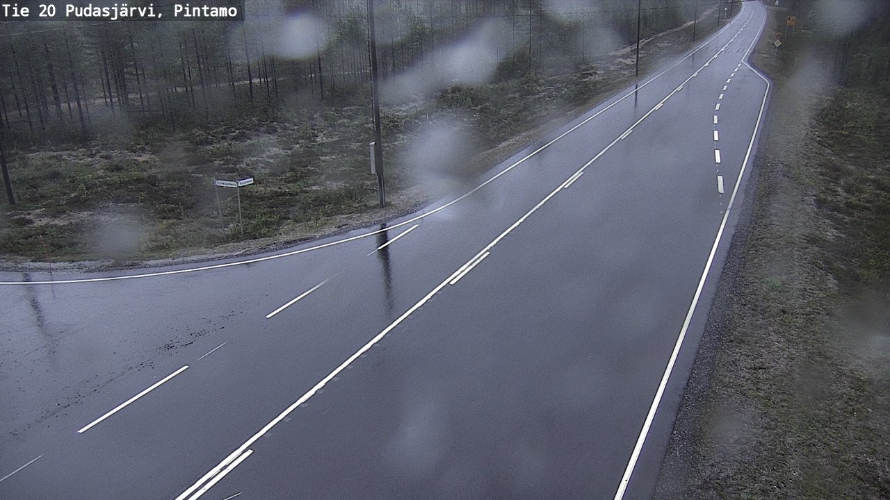 Weather Camera Image Road 20 Pudasjärvi, Pintamo, Pudasjärvi, Pohjois-Pohjanmaa