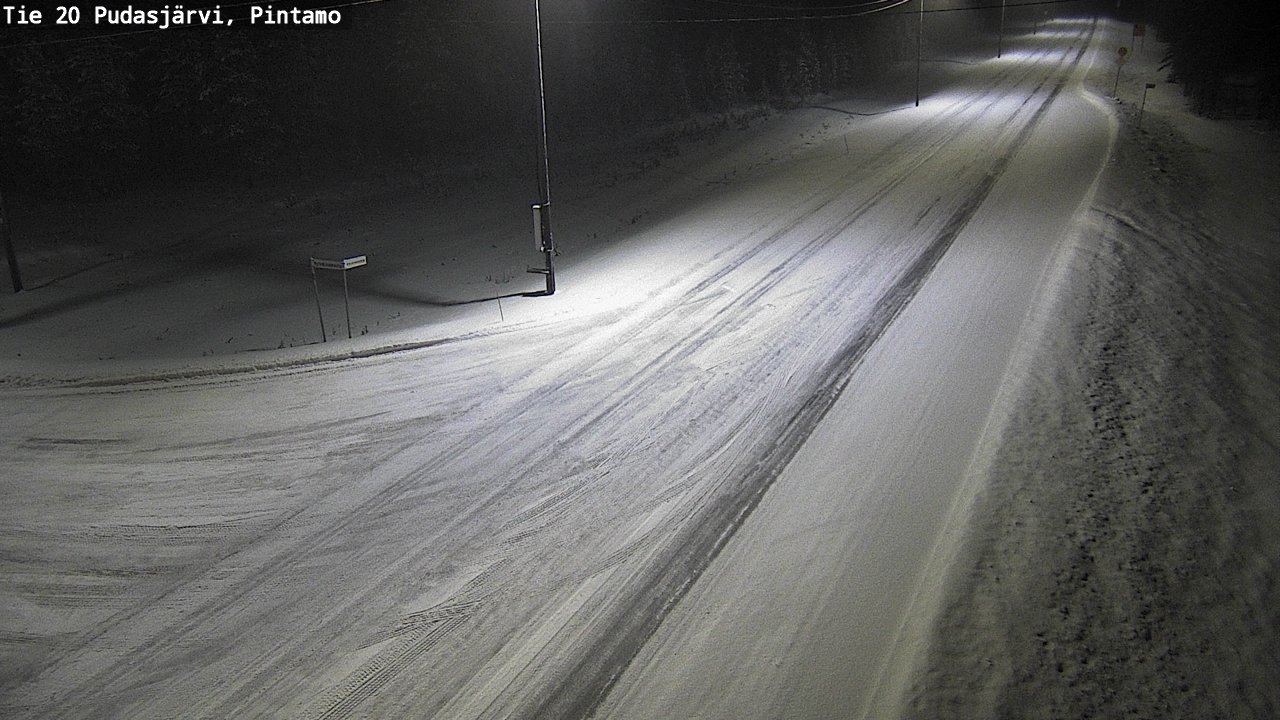 Weather Camera Image Road 20 Pudasjärvi, Pintamo, Pudasjärvi, Pohjois-Pohjanmaa