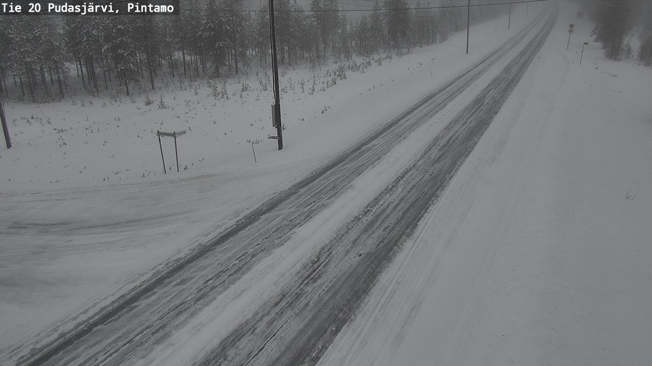 Weather Camera Image Väg 20 Pudasjärvi, Pintamo, Pudasjärvi, Pohjois-Pohjanmaa
