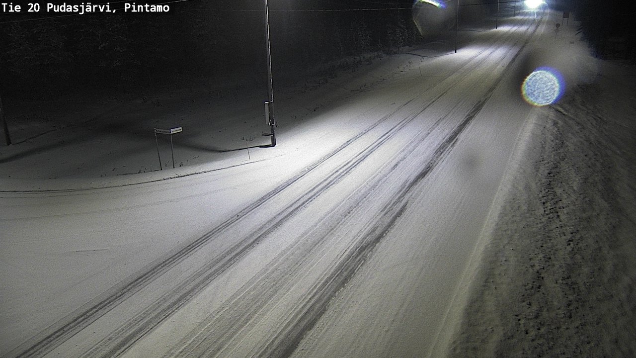 Weather Camera Image Road 20 Pudasjärvi, Pintamo, Pudasjärvi, Pohjois-Pohjanmaa