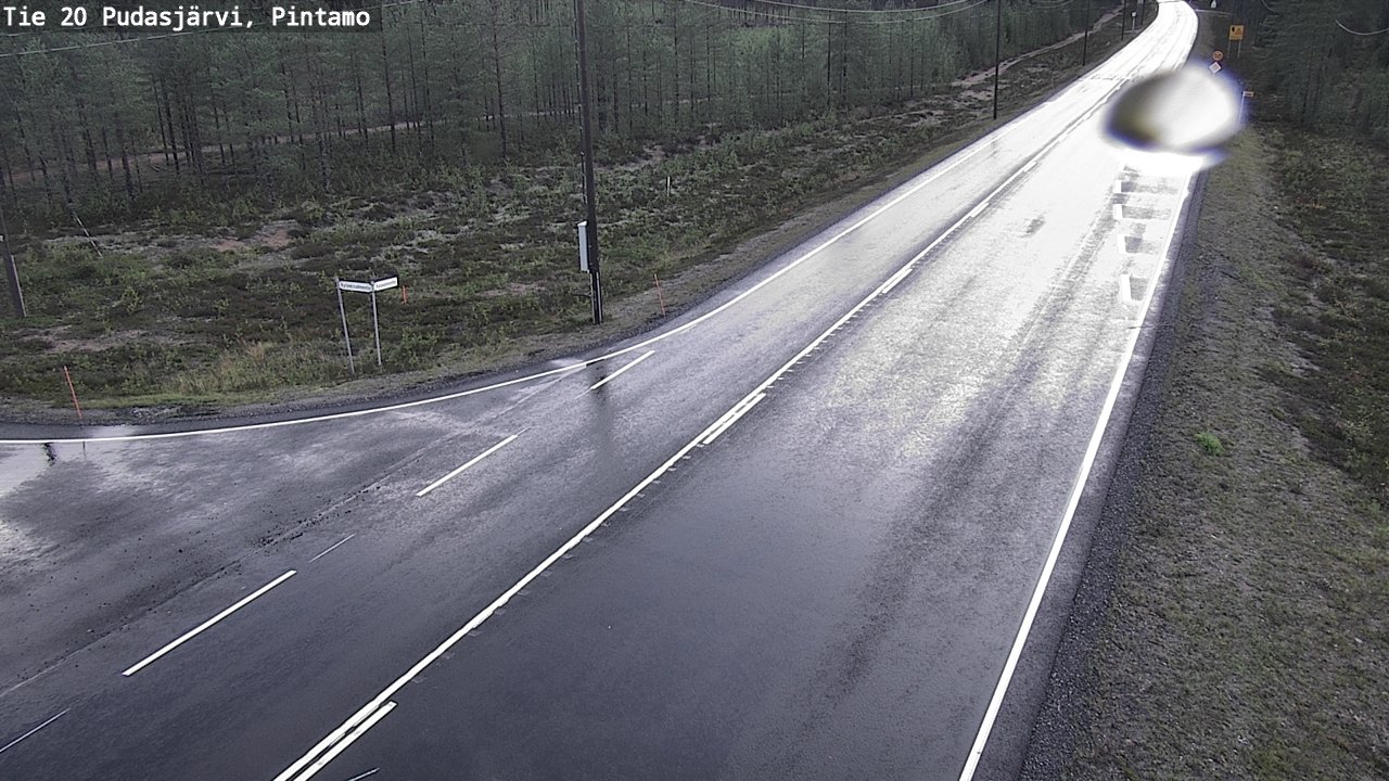Weather Camera Image Road 20 Pudasjärvi, Pintamo, Pudasjärvi, Pohjois-Pohjanmaa