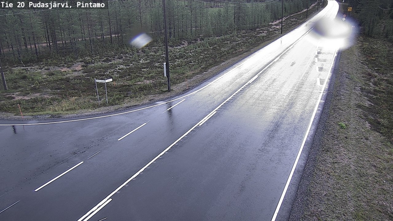 Weather Camera Image Road 20 Pudasjärvi, Pintamo, Pudasjärvi, Pohjois-Pohjanmaa