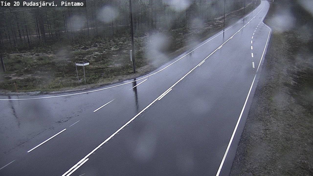 Weather Camera Image Road 20 Pudasjärvi, Pintamo, Pudasjärvi, Pohjois-Pohjanmaa
