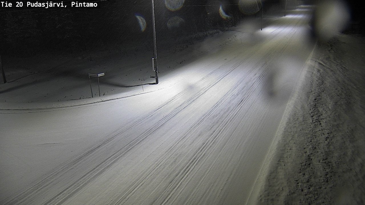 Weather Camera Image Road 20 Pudasjärvi, Pintamo, Pudasjärvi, Pohjois-Pohjanmaa