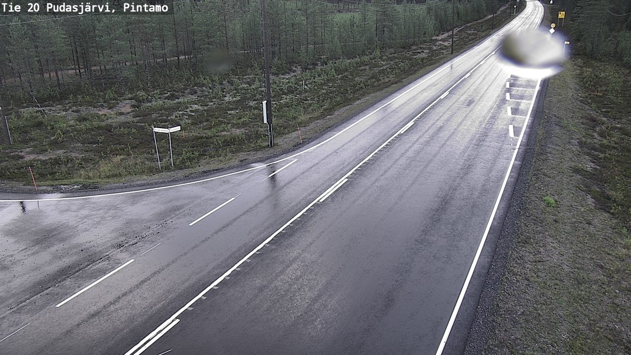 Weather Camera Image Road 20 Pudasjärvi, Pintamo, Pudasjärvi, Pohjois-Pohjanmaa