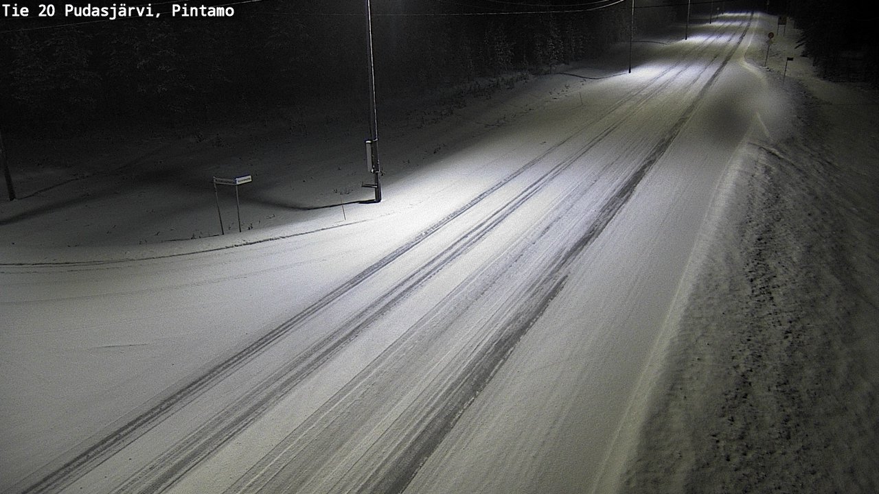 Weather Camera Image Road 20 Pudasjärvi, Pintamo, Pudasjärvi, Pohjois-Pohjanmaa