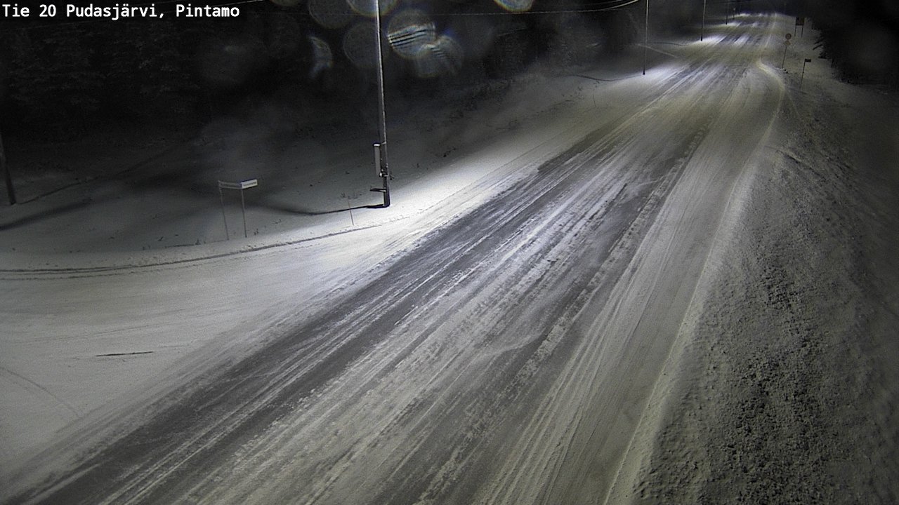 Weather Camera Image Road 20 Pudasjärvi, Pintamo, Pudasjärvi, Pohjois-Pohjanmaa