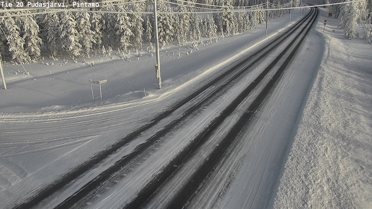 Weather Camera Image Road 20 Pudasjärvi, Pintamo, Pudasjärvi, Pohjois-Pohjanmaa