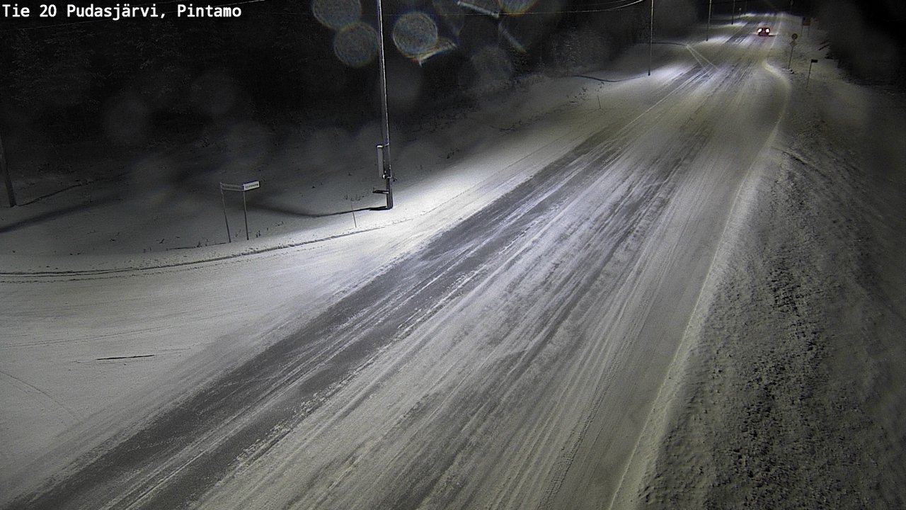 Weather Camera Image Road 20 Pudasjärvi, Pintamo, Pudasjärvi, Pohjois-Pohjanmaa
