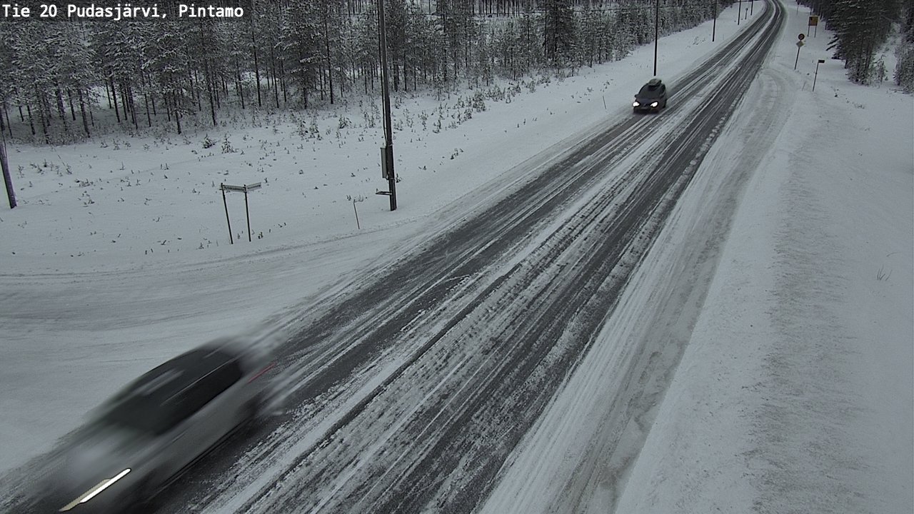 Weather Camera Image Road 20 Pudasjärvi, Pintamo, Pudasjärvi, Pohjois-Pohjanmaa