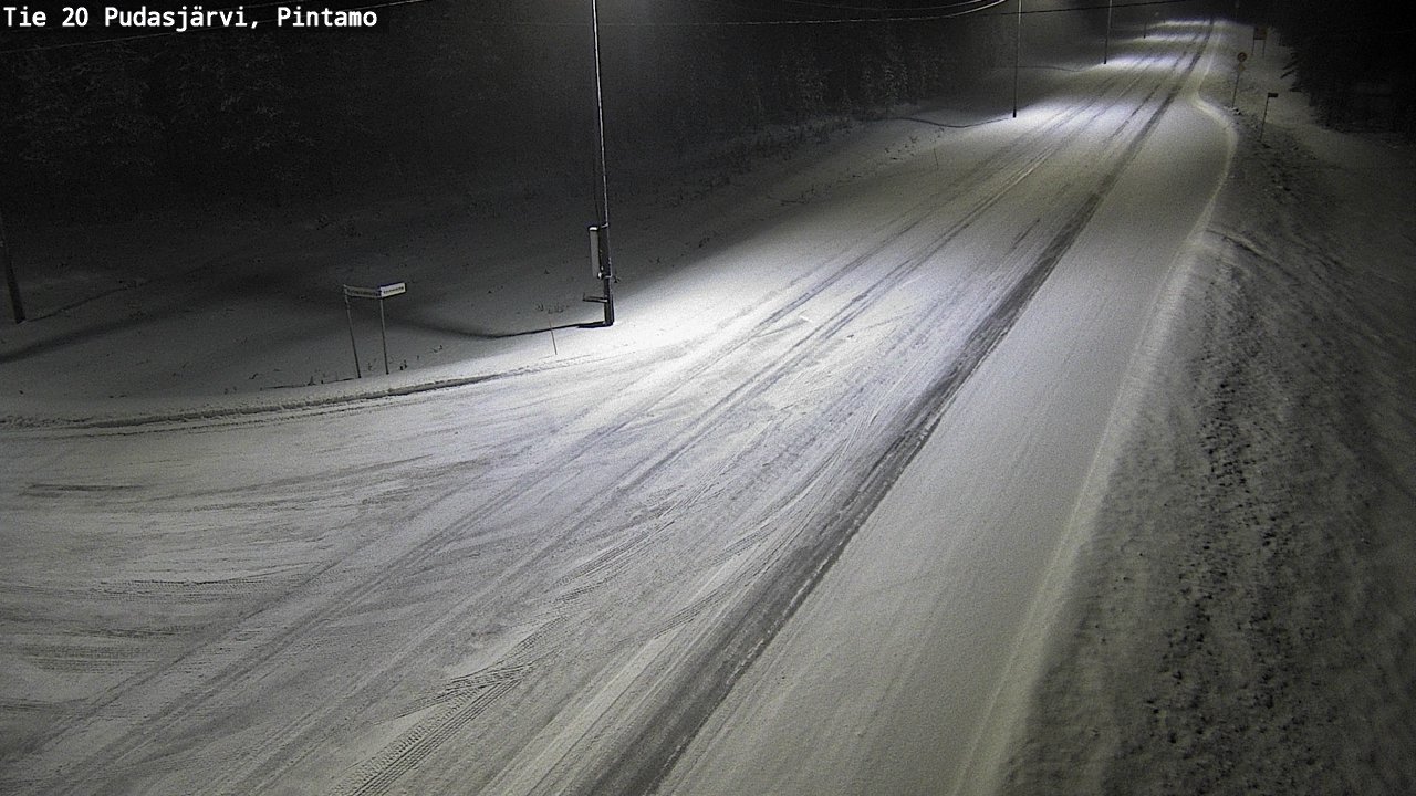 Weather Camera Image Road 20 Pudasjärvi, Pintamo, Pudasjärvi, Pohjois-Pohjanmaa