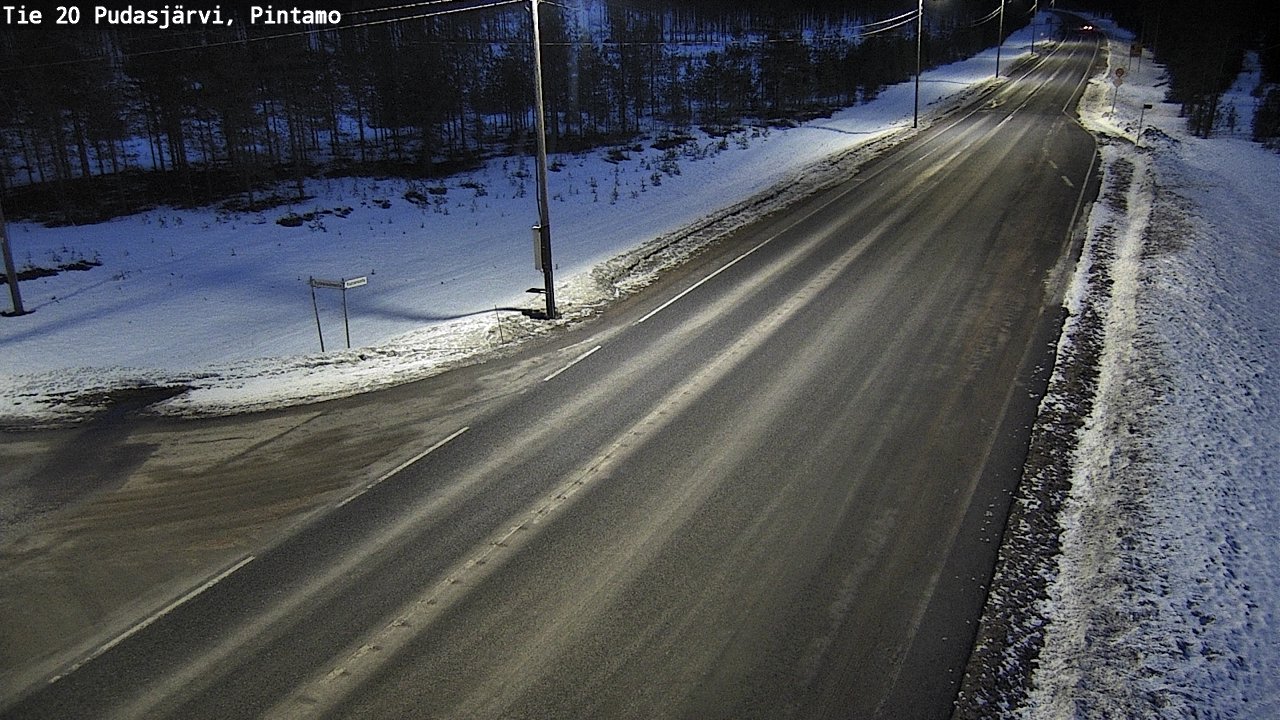 Weather Camera Image Road 20 Pudasjärvi, Pintamo, Pudasjärvi, Pohjois-Pohjanmaa