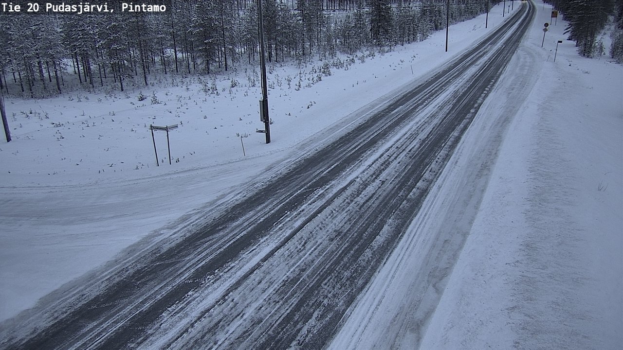 Weather Camera Image Road 20 Pudasjärvi, Pintamo, Pudasjärvi, Pohjois-Pohjanmaa