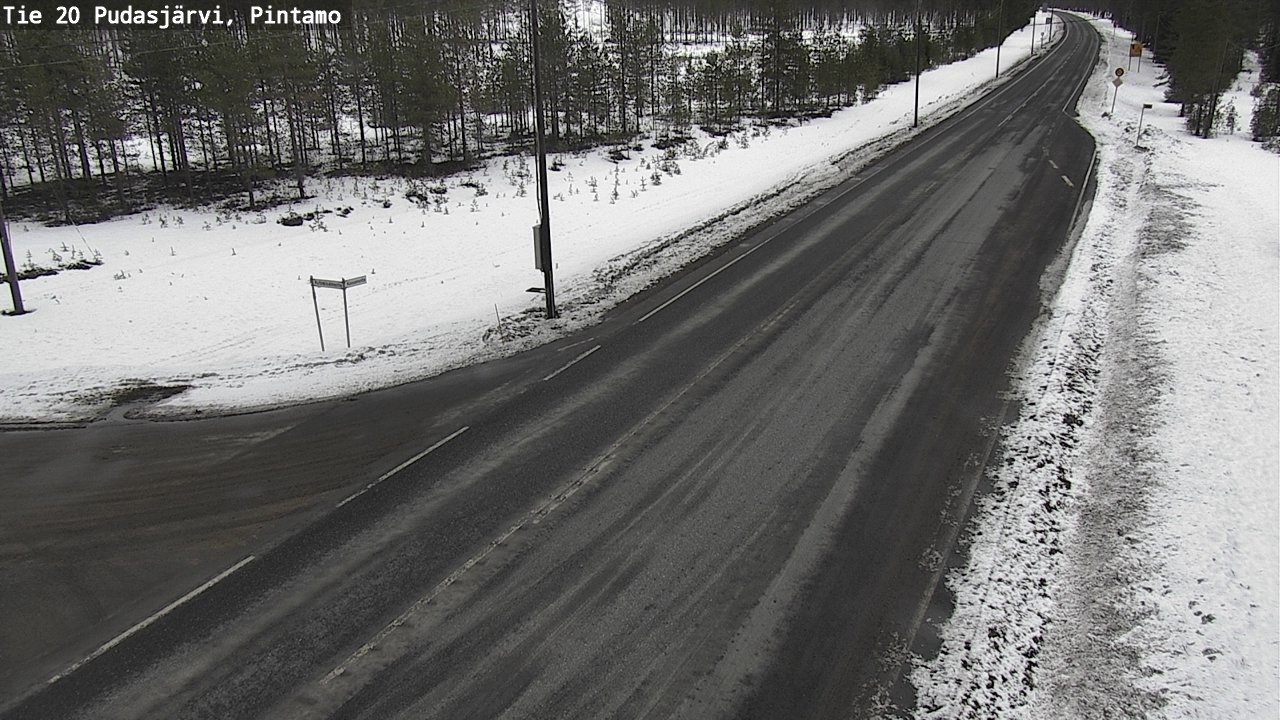 Weather Camera Image Väg 20 Pudasjärvi, Pintamo, Pudasjärvi, Pohjois-Pohjanmaa