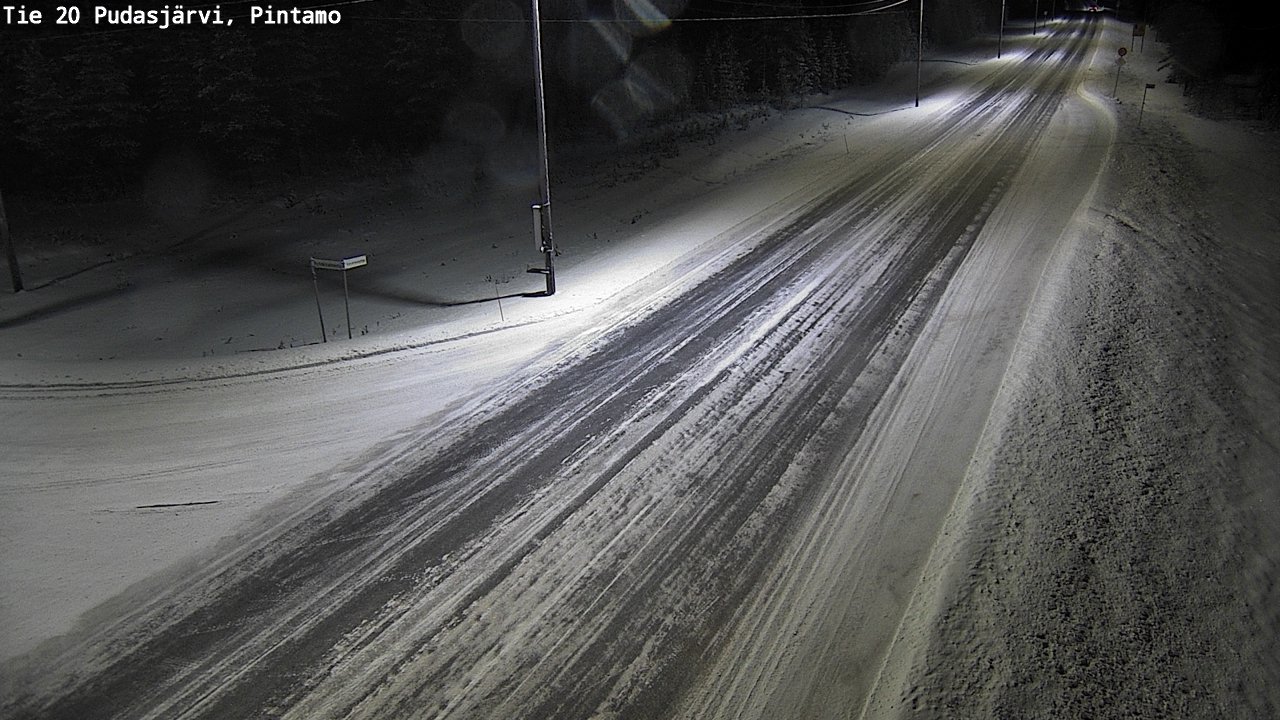 Weather Camera Image Road 20 Pudasjärvi, Pintamo, Pudasjärvi, Pohjois-Pohjanmaa
