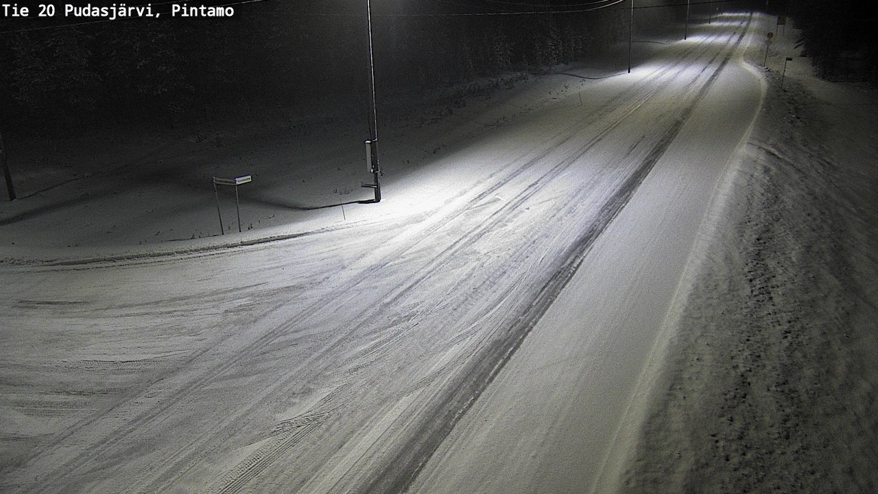 Weather Camera Image Road 20 Pudasjärvi, Pintamo, Pudasjärvi, Pohjois-Pohjanmaa