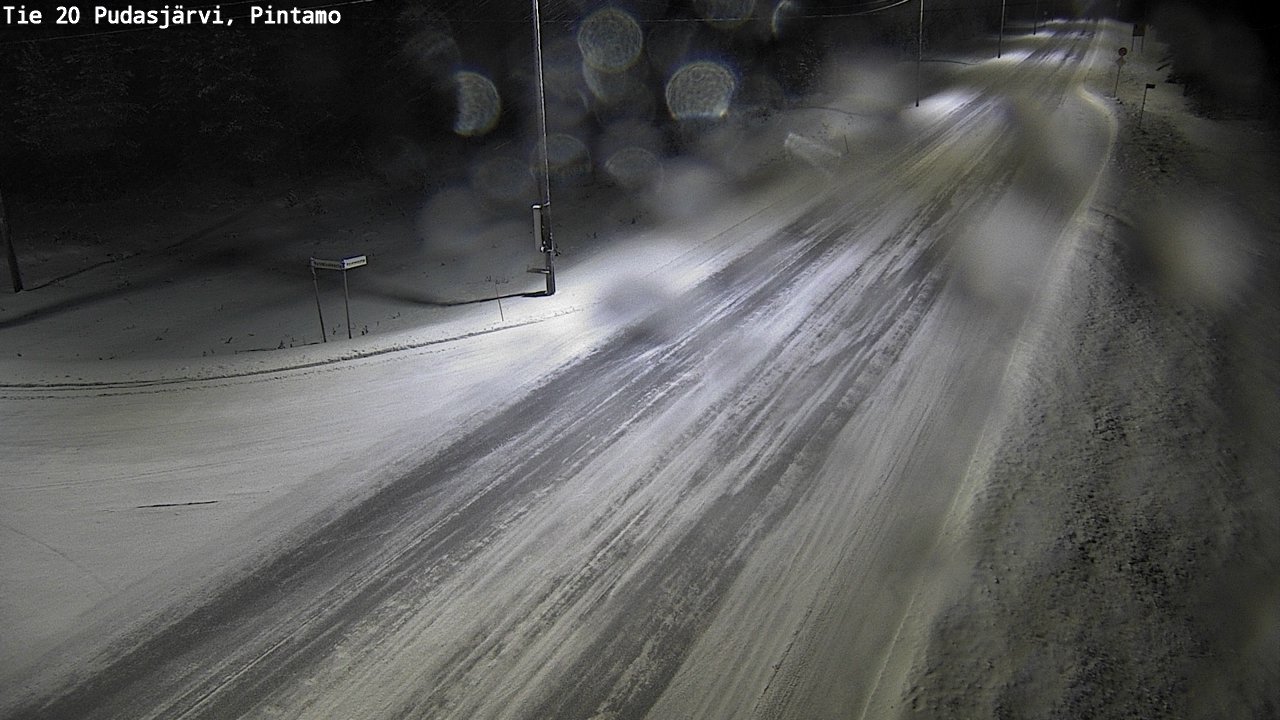 Weather Camera Image Road 20 Pudasjärvi, Pintamo, Pudasjärvi, Pohjois-Pohjanmaa