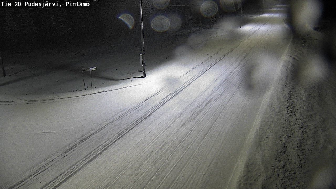 Weather Camera Image Road 20 Pudasjärvi, Pintamo, Pudasjärvi, Pohjois-Pohjanmaa