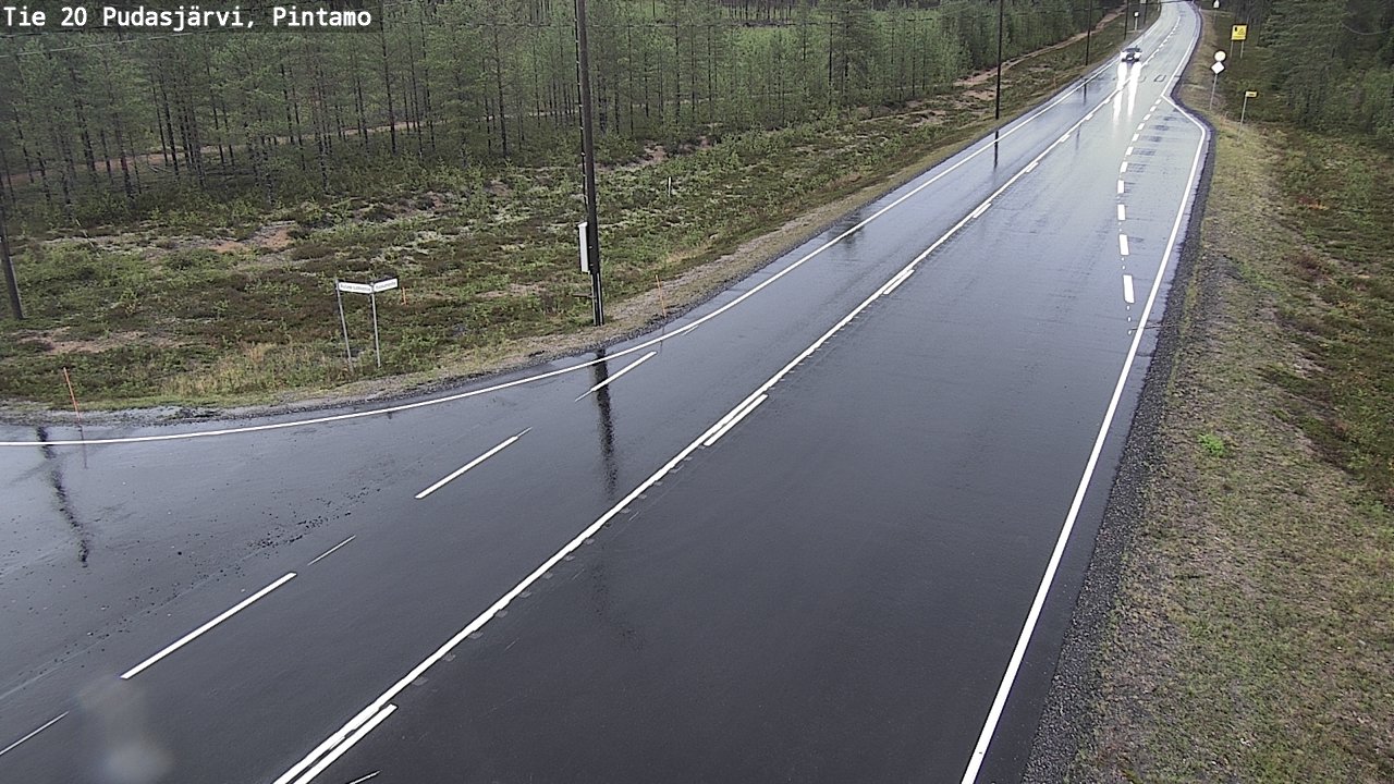 Weather Camera Image Road 20 Pudasjärvi, Pintamo, Pudasjärvi, Pohjois-Pohjanmaa