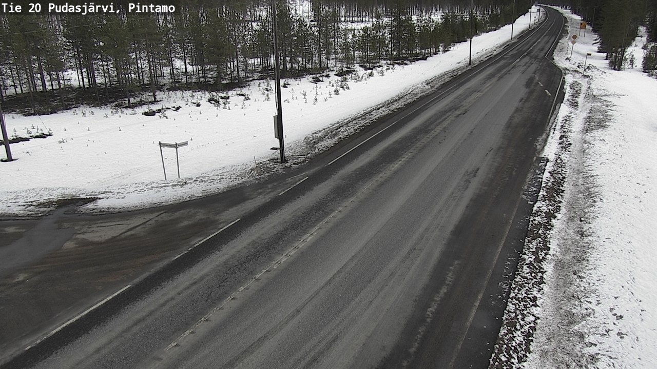 Weather Camera Image Väg 20 Pudasjärvi, Pintamo, Pudasjärvi, Pohjois-Pohjanmaa