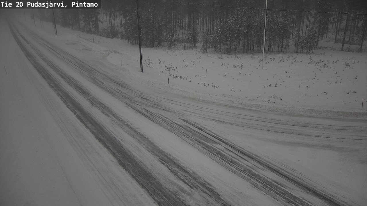 Weather Camera Image Väg 20 Pudasjärvi, Pintamo, Pudasjärvi, Pohjois-Pohjanmaa