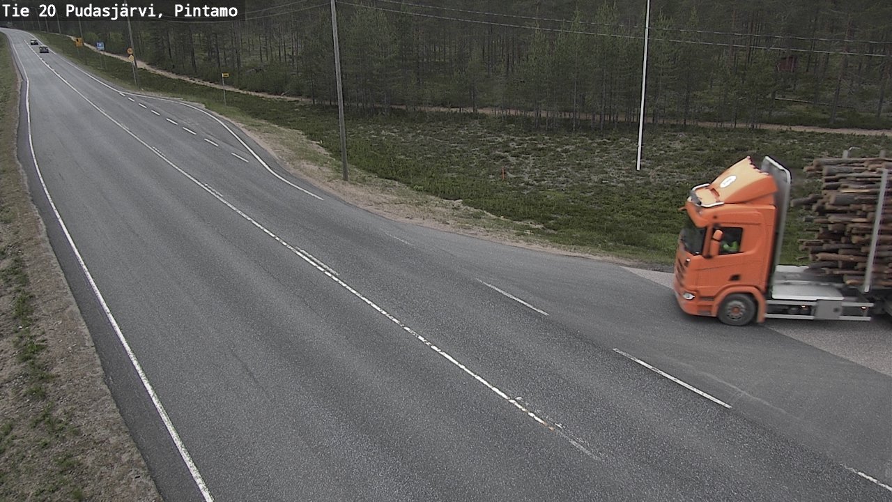 Weather Camera Image Väg 20 Pudasjärvi, Pintamo, Pudasjärvi, Pohjois-Pohjanmaa