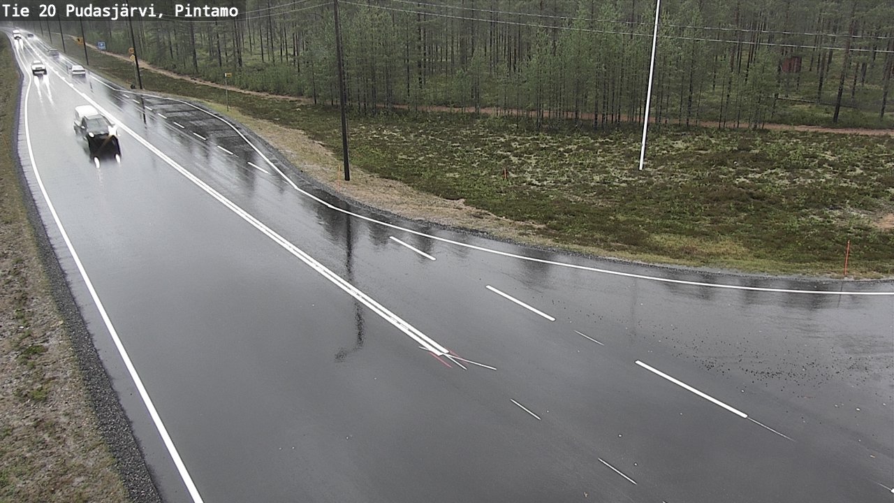 Weather Camera Image Road 20 Pudasjärvi, Pintamo, Pudasjärvi, Pohjois-Pohjanmaa