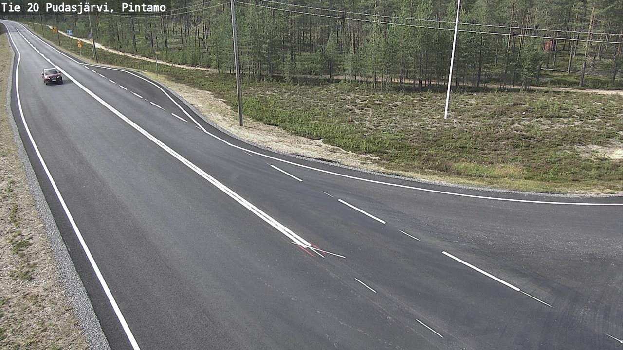 Weather Camera Image Road 20 Pudasjärvi, Pintamo, Pudasjärvi, Pohjois-Pohjanmaa