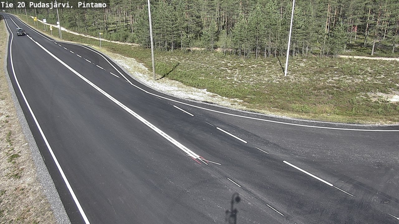 Weather Camera Image Road 20 Pudasjärvi, Pintamo, Pudasjärvi, Pohjois-Pohjanmaa